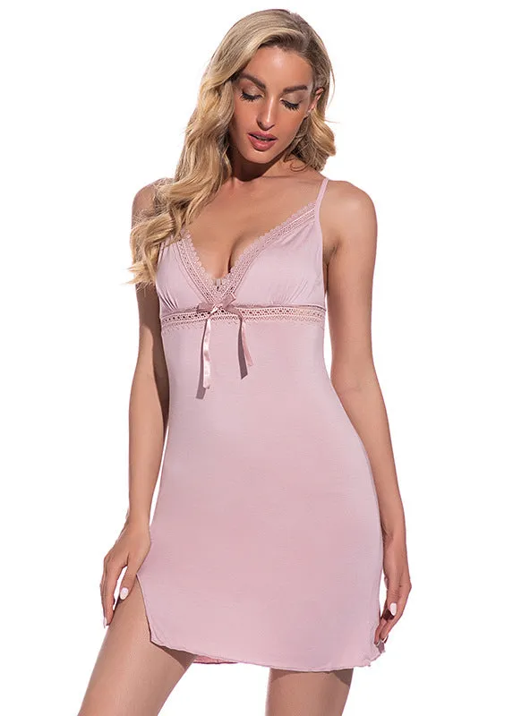 Knitted Cotton Housewear Sling Nightdress