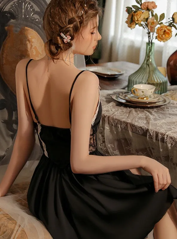 Lace Casual Sexy Suspender Pajamas