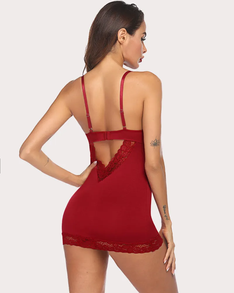 Lace lingerie V Neck Chemises Sleepwear