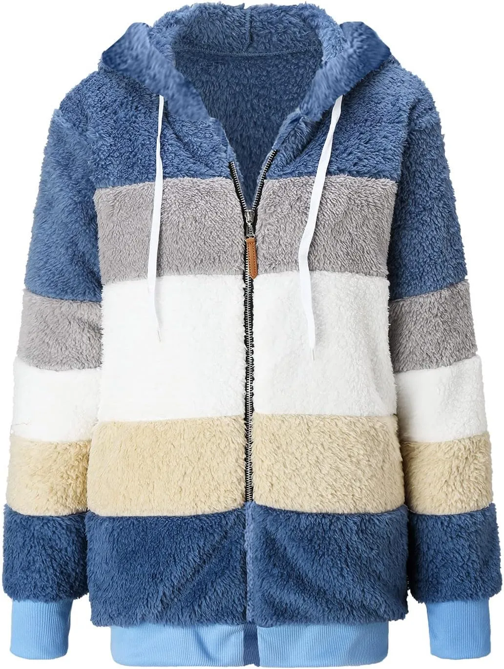 LCMTWX Winter Coats for Women 2023 Trendy Cute Hooded Pullover Sweatershirt Solid Artificial Full Zip Long Sleeve Casual