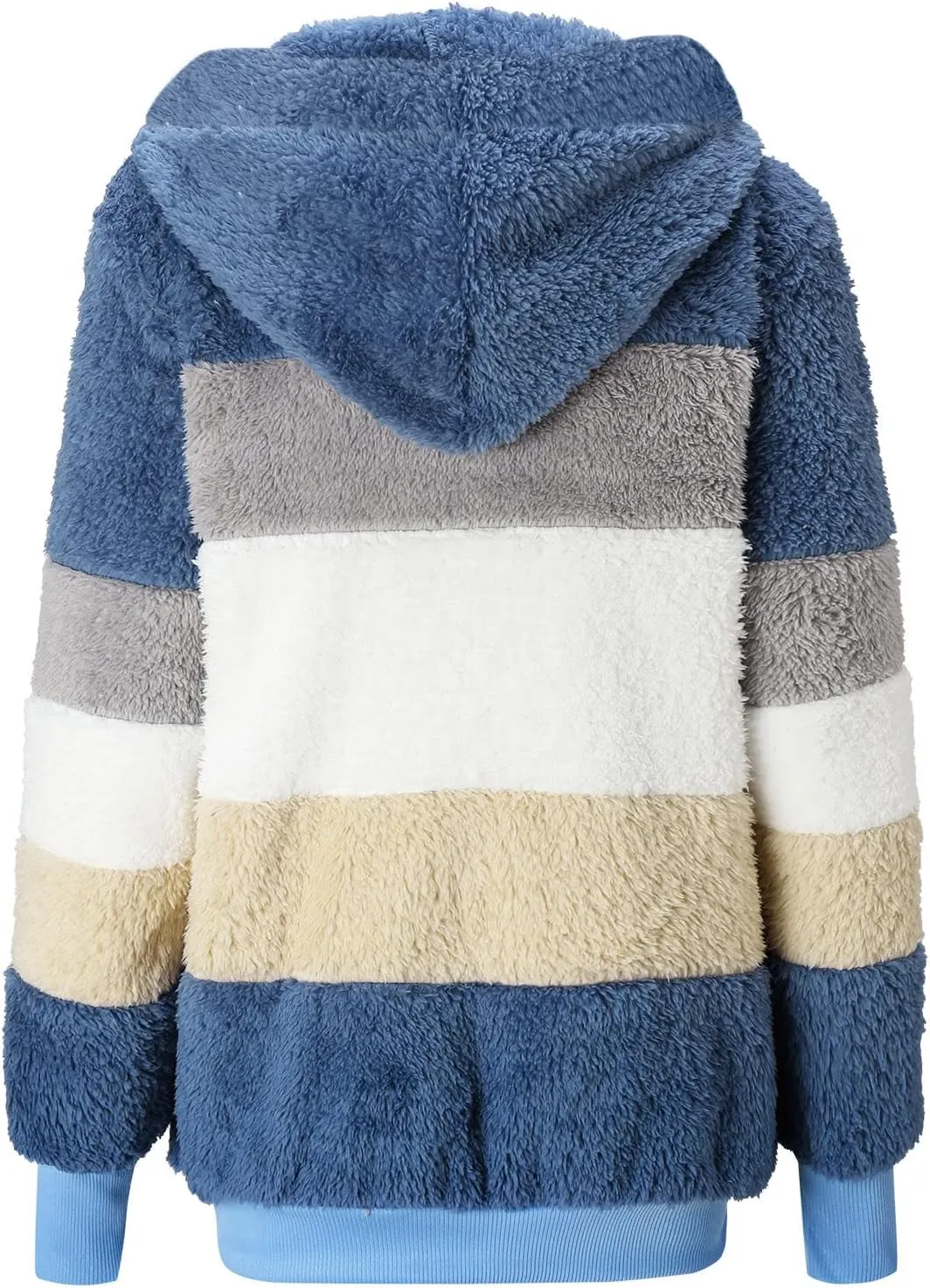 LCMTWX Winter Coats for Women 2023 Trendy Cute Hooded Pullover Sweatershirt Solid Artificial Full Zip Long Sleeve Casual