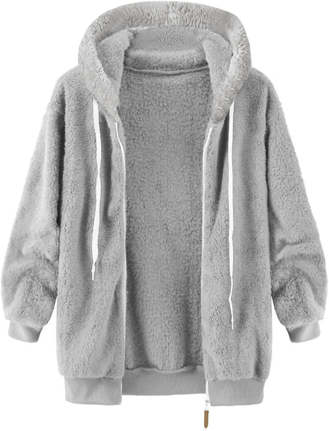 LCMTWX Winter Coats for Women 2023 Trendy Cute Hooded Pullover Sweatershirt Solid Artificial Full Zip Long Sleeve Casual