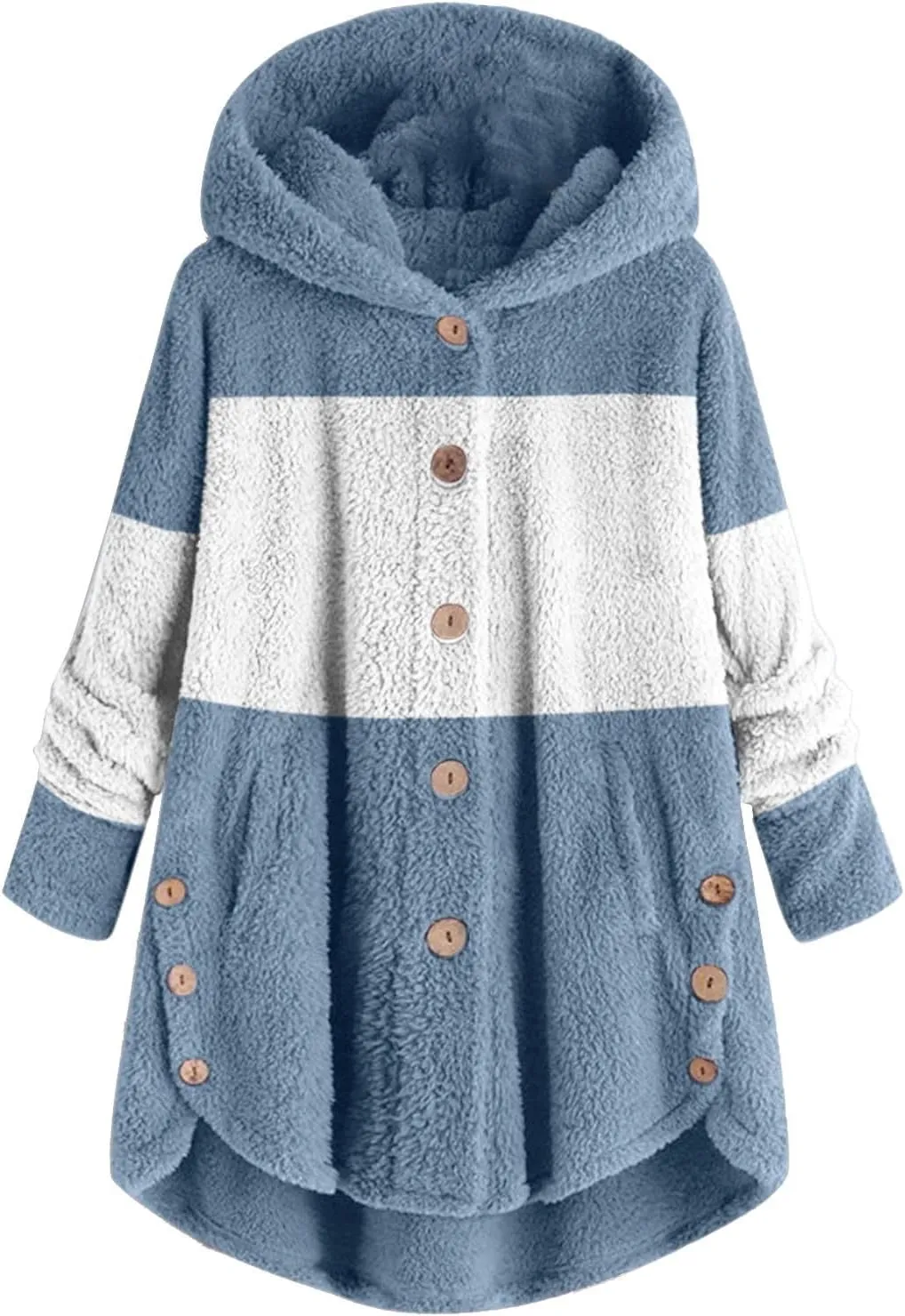 LCMTWX Womens 2023 Winter Fuzzy Fleece Jacket Fleece Sleeve Plus Size Women Women's Coat Solid Oversized Fuzzy Fleece De