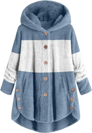 LCMTWX Womens 2023 Winter Fuzzy Fleece Jacket Fleece Sleeve Plus Size Women Women's Coat Solid Oversized Fuzzy Fleece De