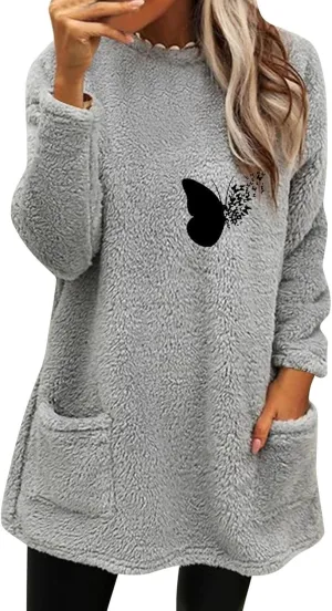 LCMTWX Womens 2023 Winter Fuzzy Fleece Jacket Fleece Thickening Plus Size Coat Jacket Solid Oversized Fuzzy Fleece Fluffy