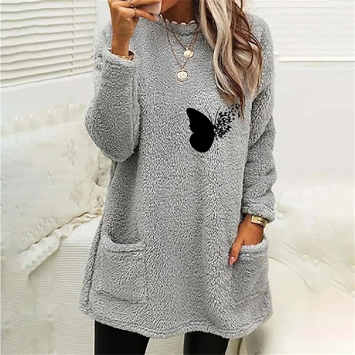 LCMTWX Womens 2023 Winter Fuzzy Fleece Jacket Fleece Thickening Plus Size Coat Jacket Solid Oversized Fuzzy Fleece Fluffy