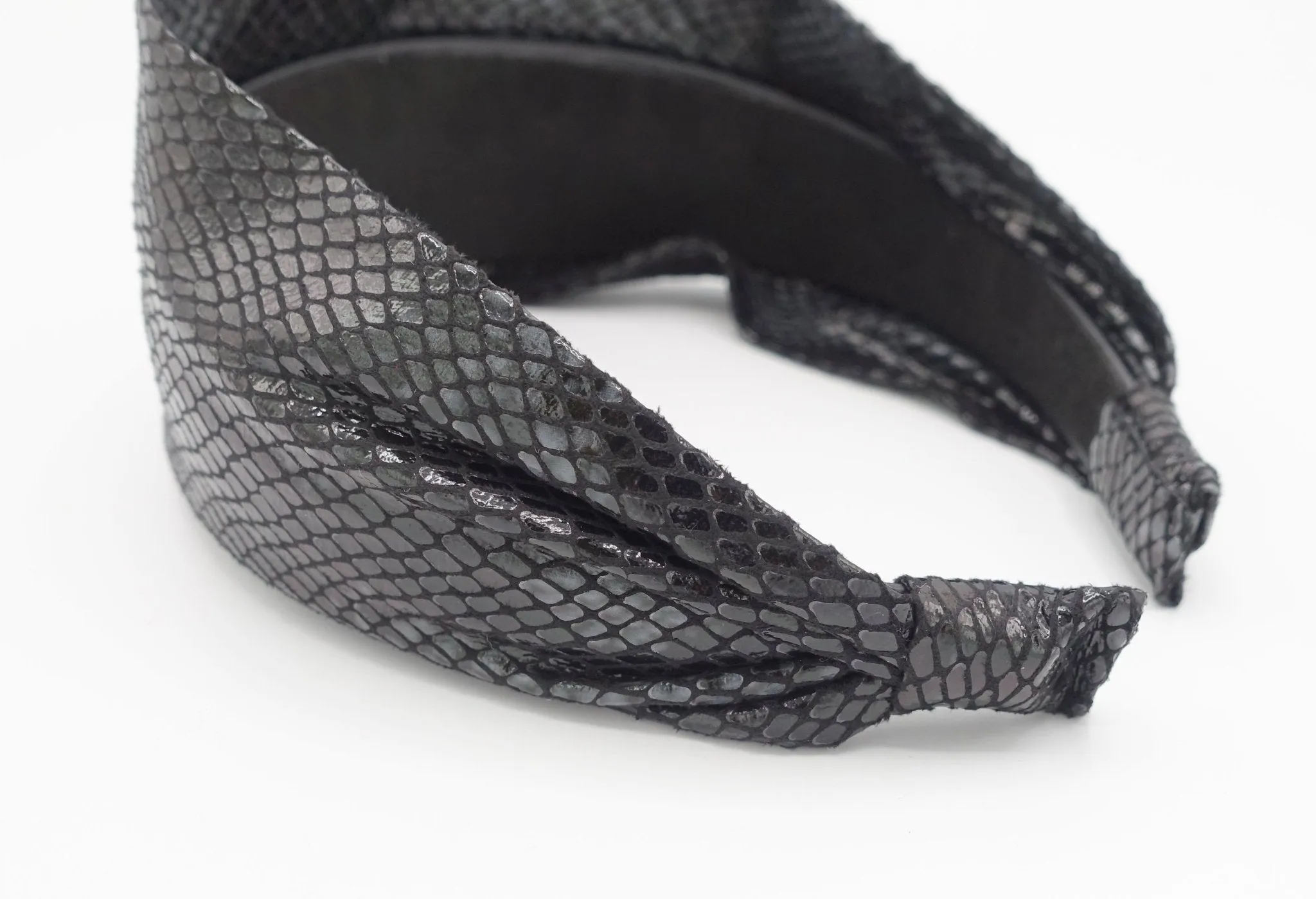 leather python print headband fashion women hairband