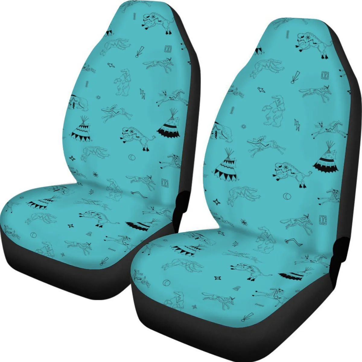 Ledger Dabbles Torquoise Universal Car Seat Cover With Thickened Back