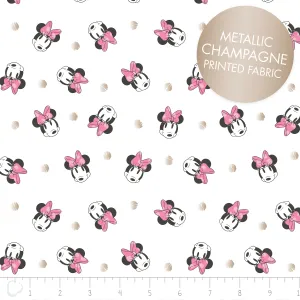 Licensed Disney Minnie Mouse Metallic Spots Cotton Fabric