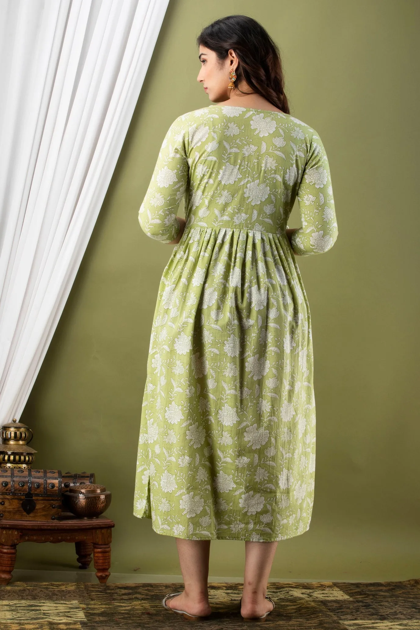 Light Green Maternity Baby Feeding Dress
