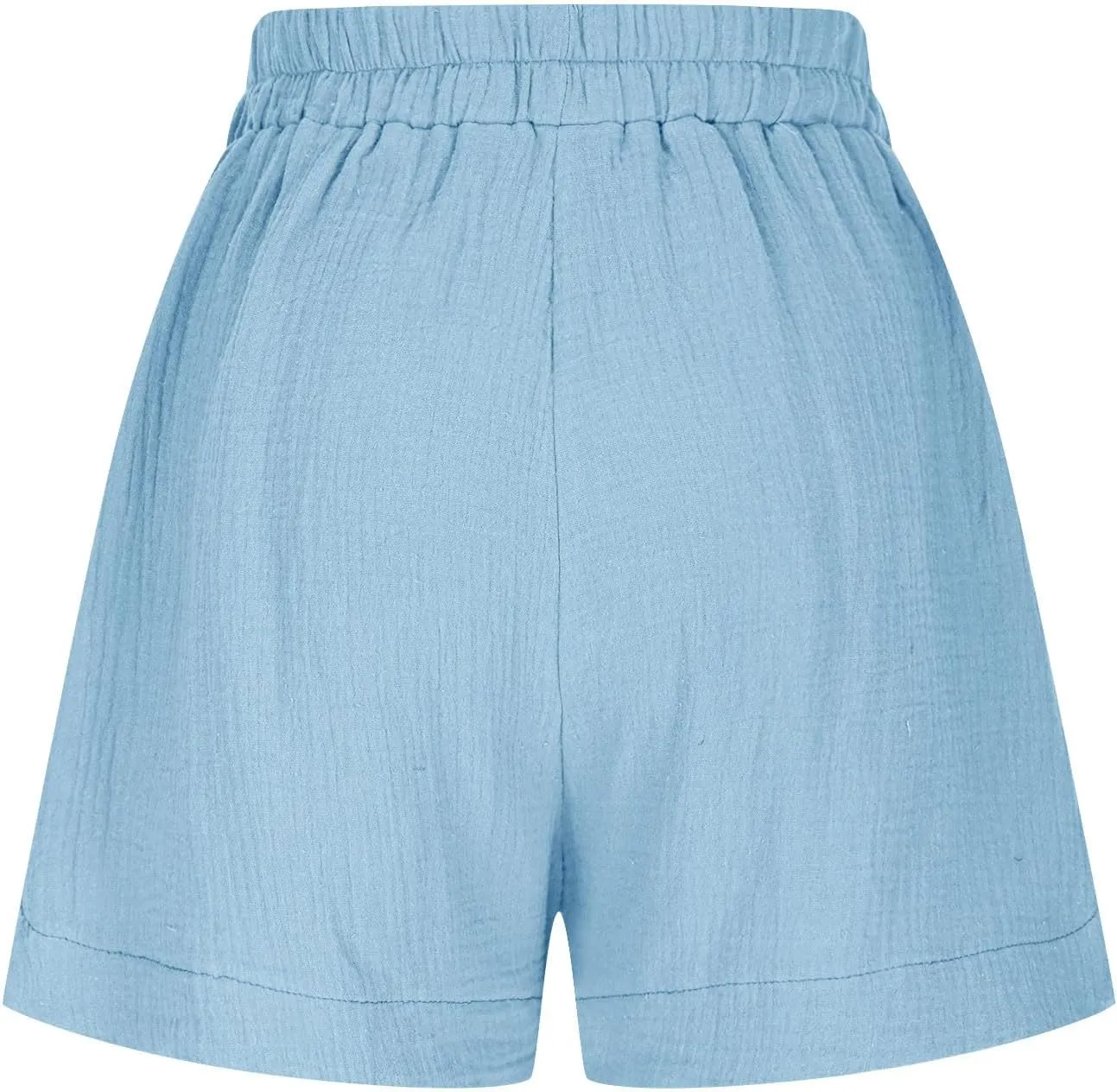 Linen Boxer Shorts for Women Comfy Summer Elastic Waist Pjs Bottoms Loose Sleepwear Lounge Pajama Shorts with Pockets