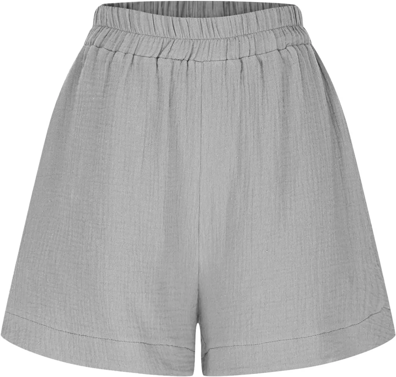 Linen Boxer Shorts for Women Comfy Summer Elastic Waist Pjs Bottoms Loose Sleepwear Lounge Pajama Shorts with Pockets