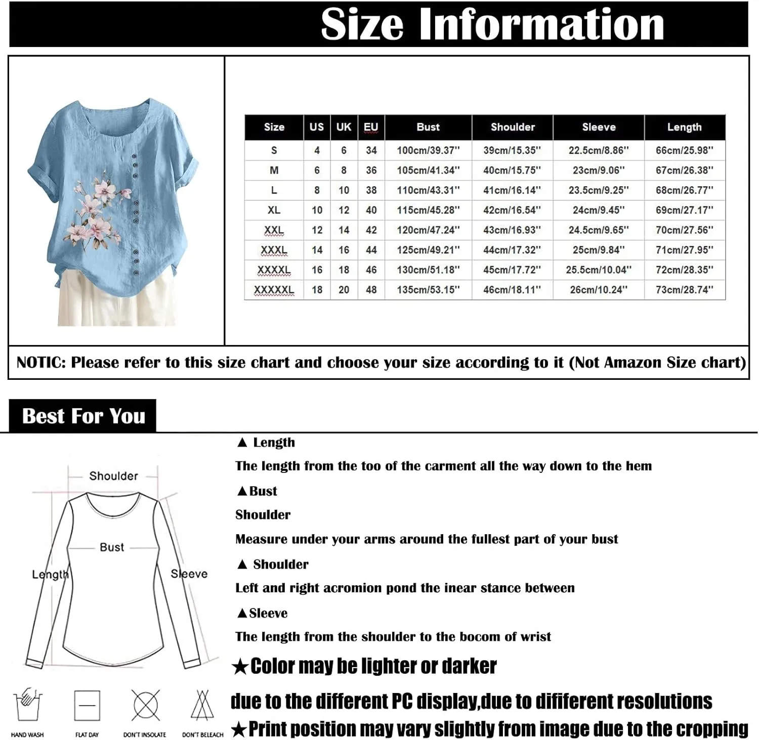 Linen Shirt Women,Short Sleeve 2024 Summer Blouses Round Neck Boho Blouse Button Down T Shirt Floral Print Top