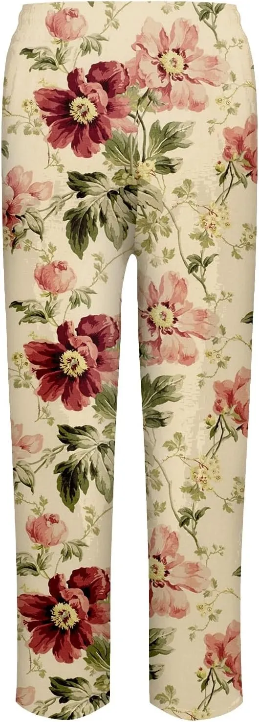 Linen Slim Joggers Women Summer Cotton Linen Pants Ladies Womens Lightweight Cotton Robe