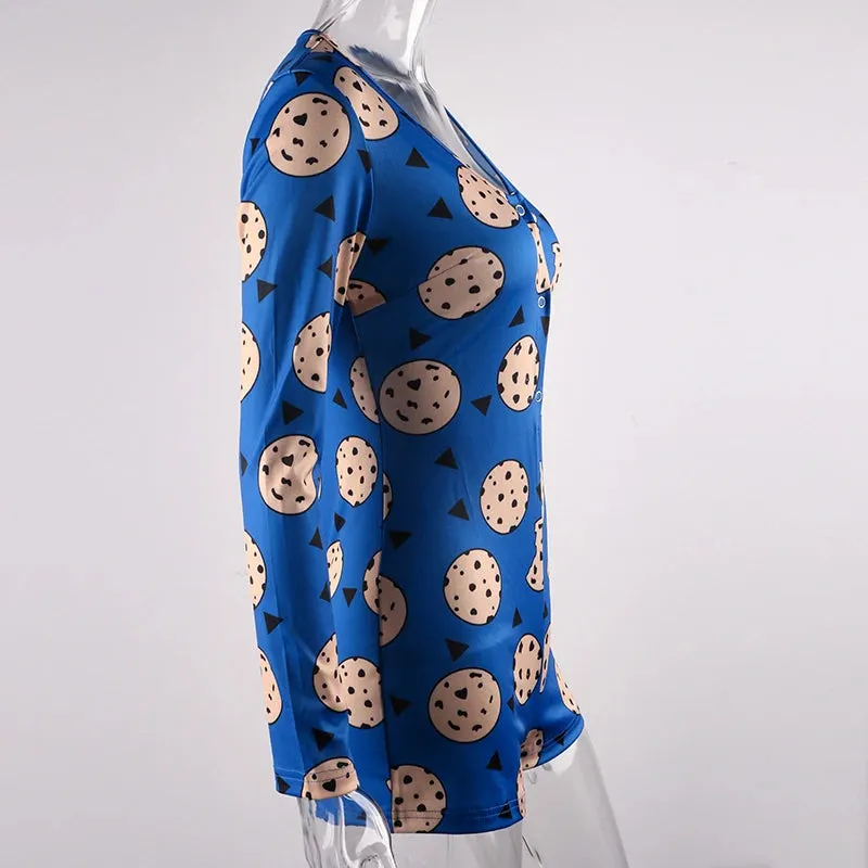 Lisa Cartoon Cookies Printed Onesies