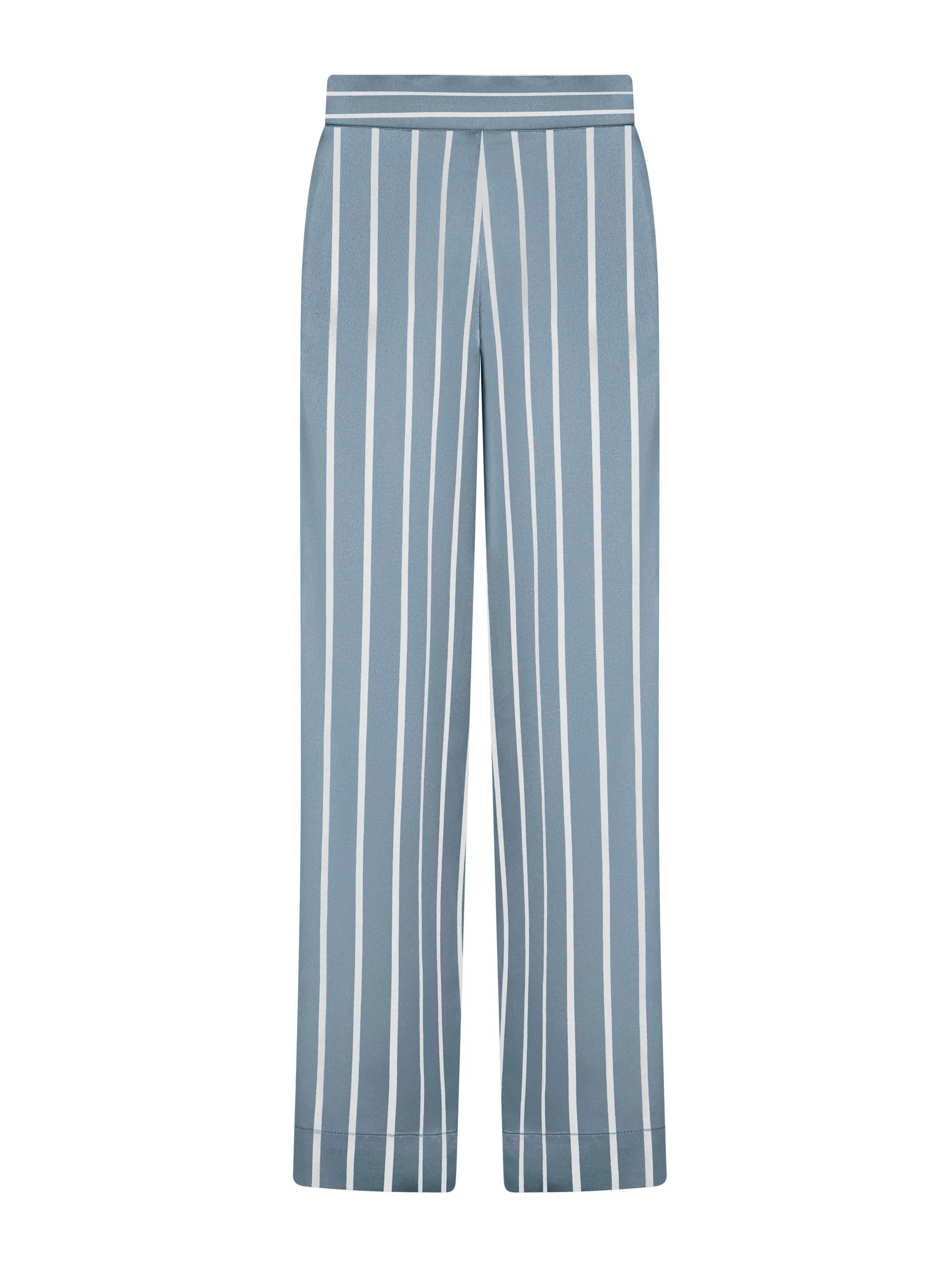 London dust blue striped silk pyjama bottoms