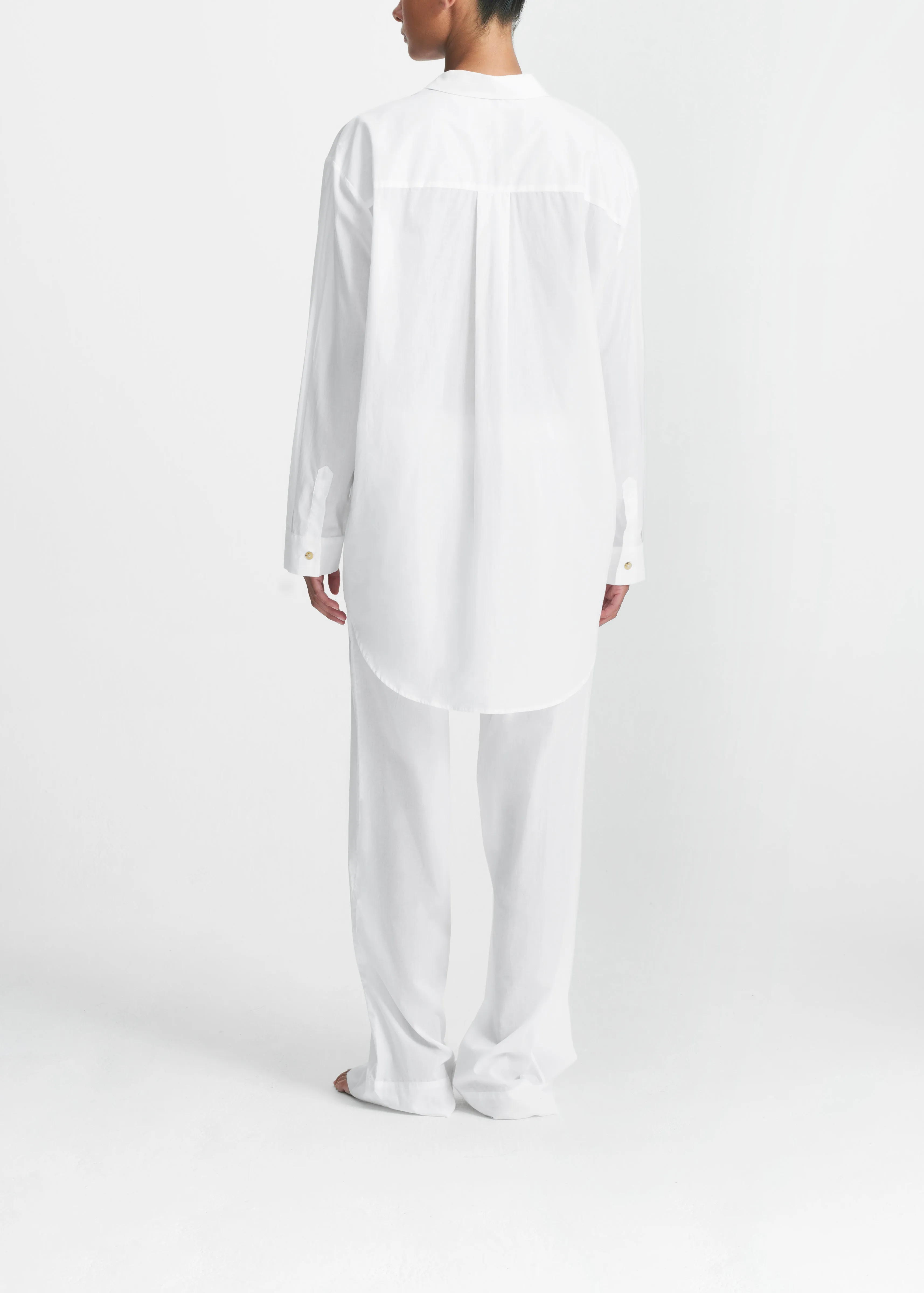 London Pyjama Top White Cotton
