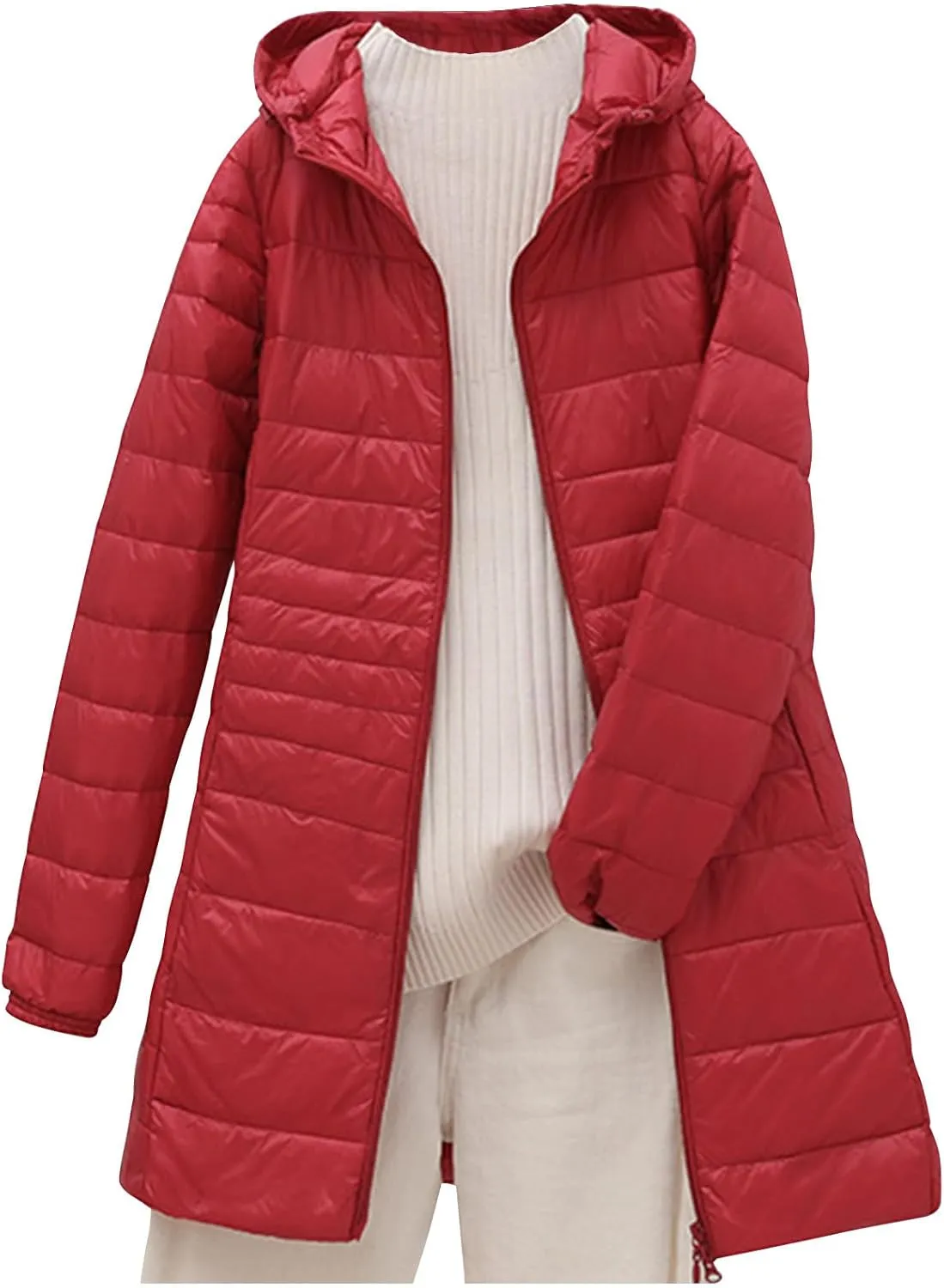 Long Coats for Women Trendy Faux Fur Coat Warm Coats Maxi Jackets Winter Hooded Coat Full-Length Outwear with Pockets