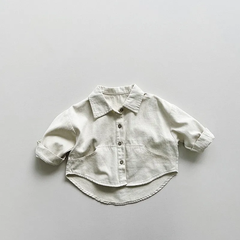 Long -Sleeved Solid Button-Down Shirt