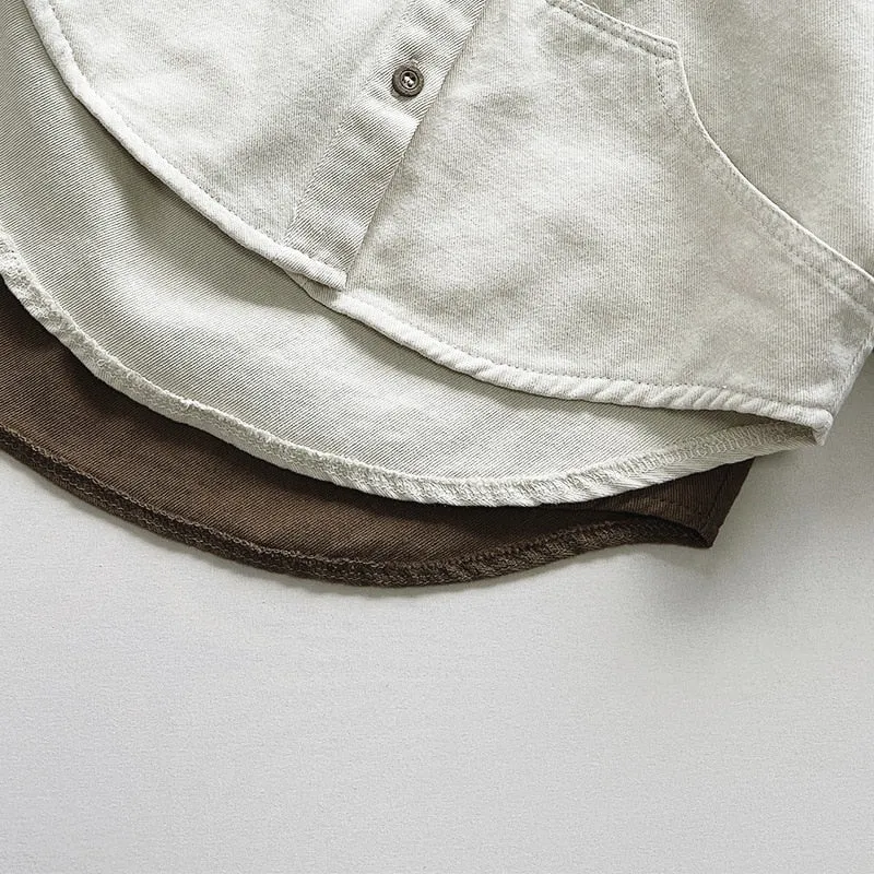 Long -Sleeved Solid Button-Down Shirt