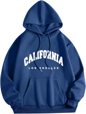 Los Angeles California Womens Zip Up Sweatshirt with Pocket New York Hoodie University Letter Hooded Sweatshirt Fall