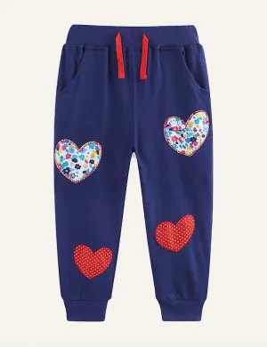 Love Embroidered Patch Sweatpants
