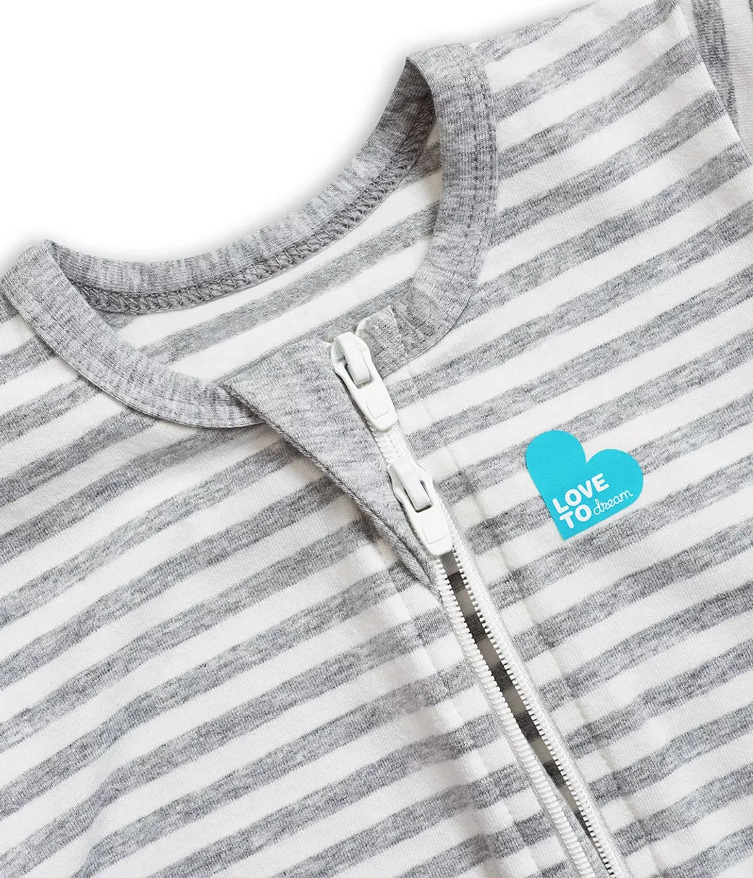 Love To Dream Cotton Footless Romper - Grey Stripe