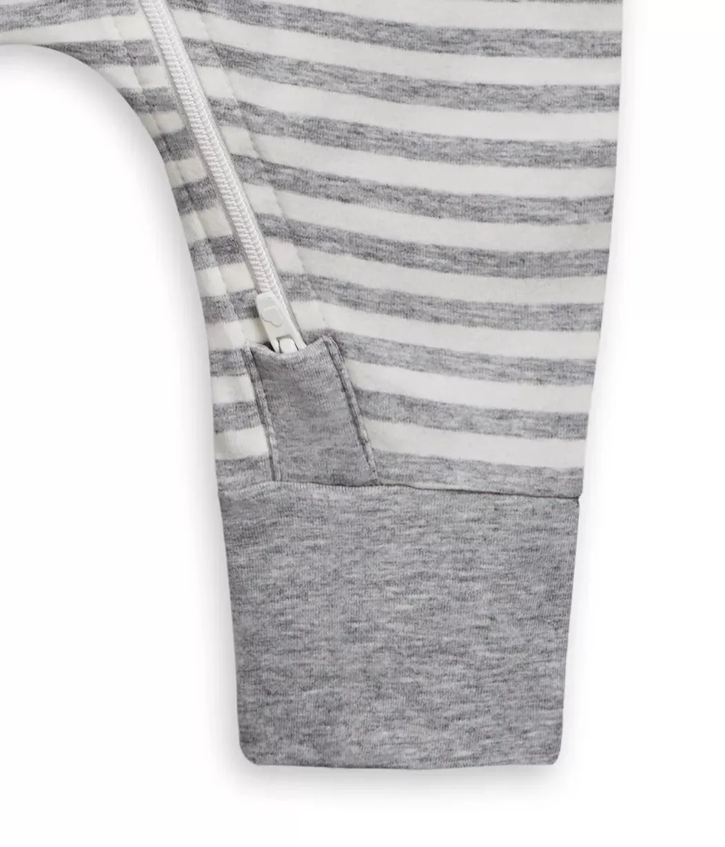 Love To Dream Cotton Footless Romper - Grey Stripe