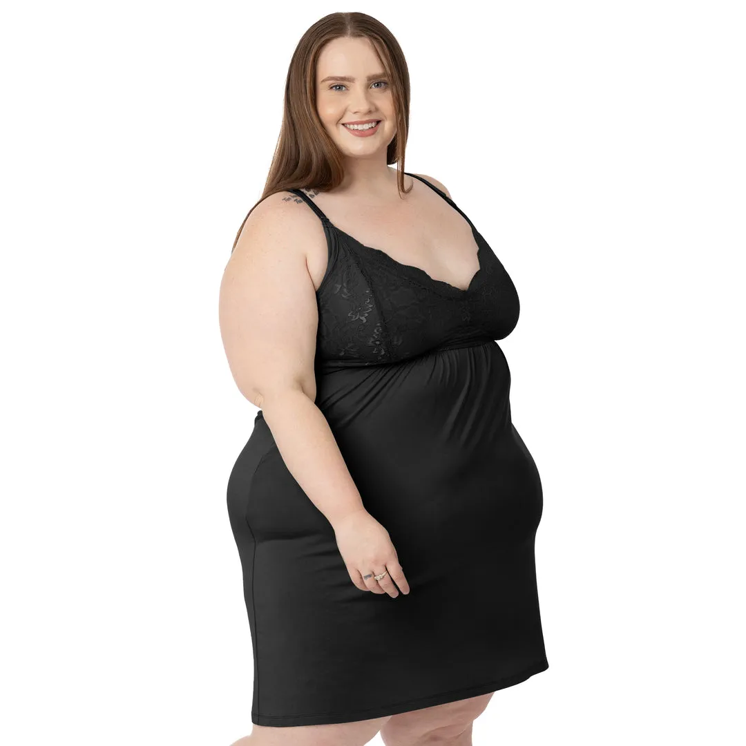 Lucille Maternity & Nursing Nightgown | Black