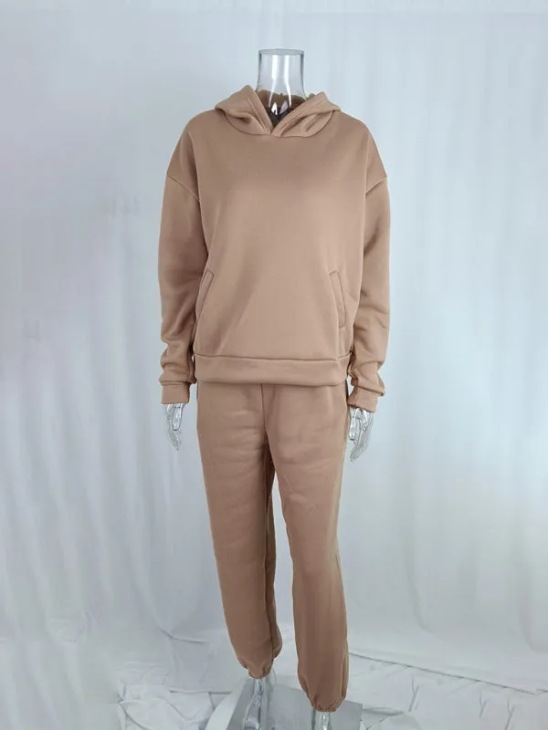 Luna Solid Active Hooded Jogger Set