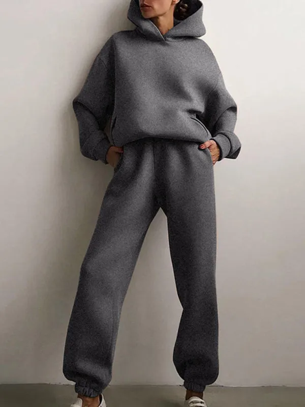 Luna Solid Active Hooded Jogger Set