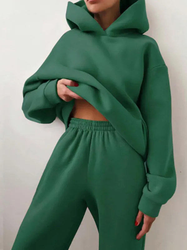 Luna Solid Active Hooded Jogger Set