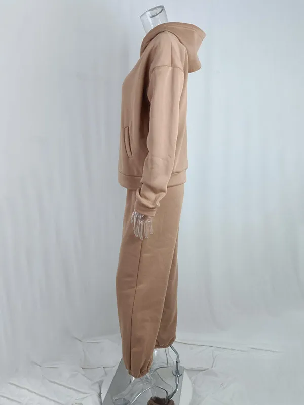 Luna Solid Active Hooded Jogger Set