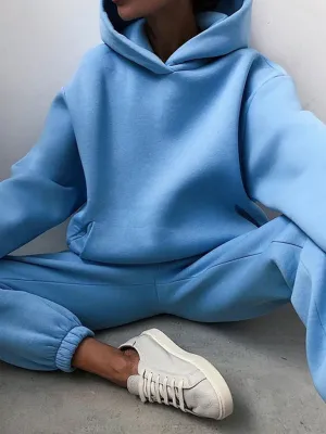 Luna Solid Active Hooded Jogger Set