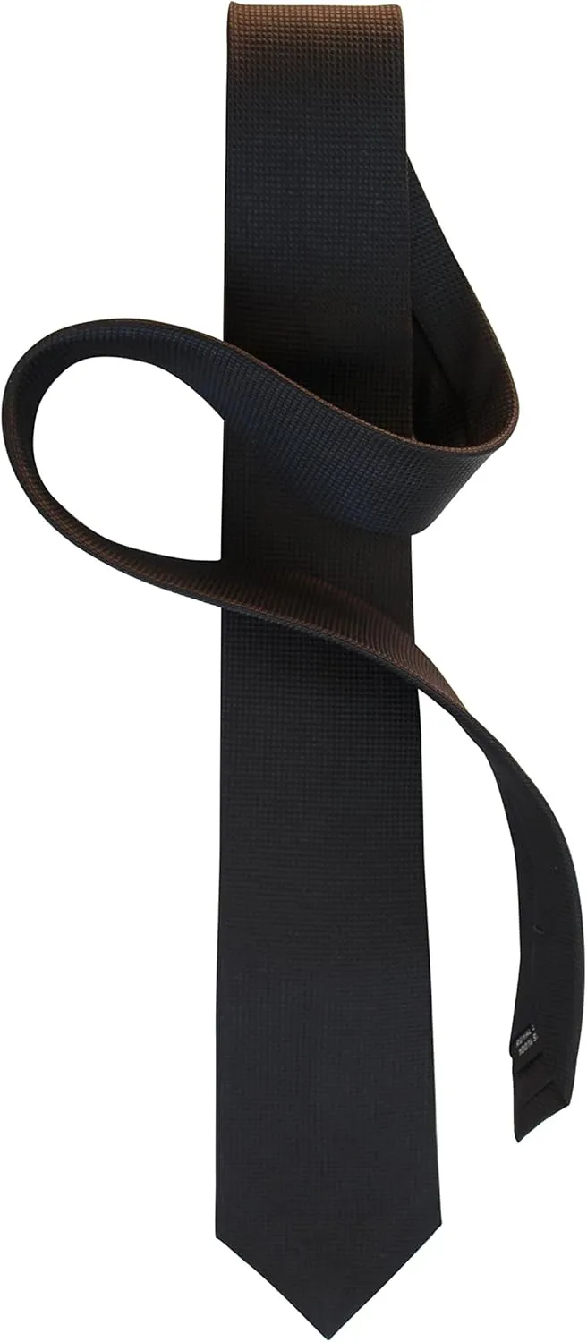 Luxury 2.5" Men's Black Skinny Silk Tie - 34 momme Silk Jacquard - Premium Six-Ply Silk - 100% Silk Lining - Extra Long 60"