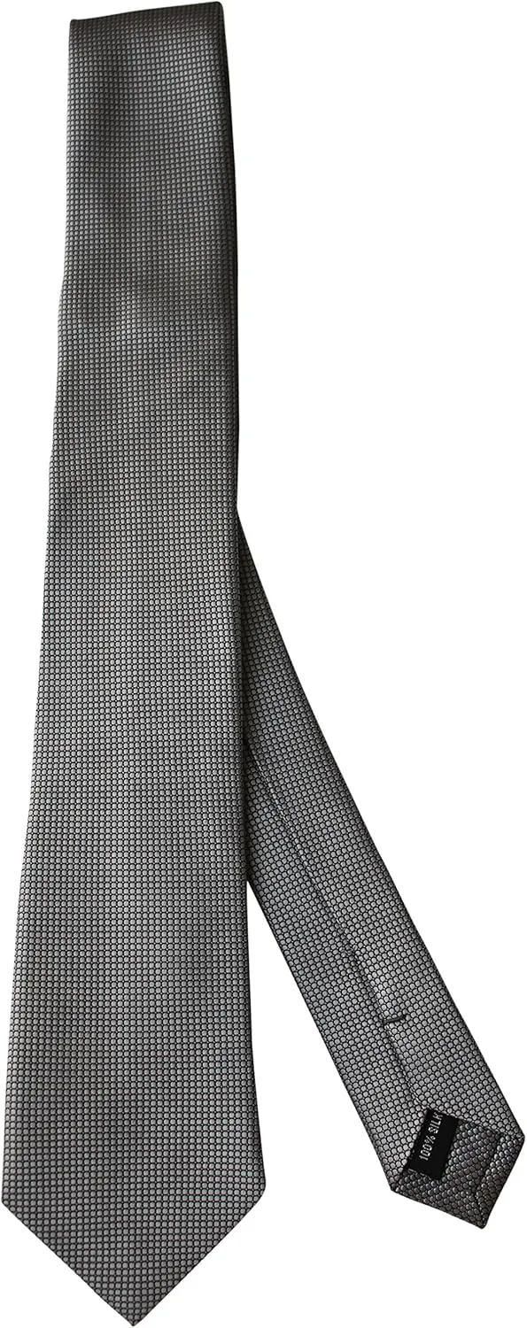 Luxury 2.5" Men's Grey Skinny Silk Tie - 34 momme Silk Jacquard - Premium Six-Ply Silk - 100% Silk Lining - Extra Long 60