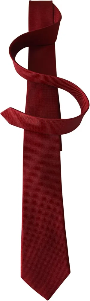Luxury 2.5" Men's Maroon Skinny Silk Tie - 34 momme Silk Jacquard - Premium Six-Ply Silk - 100% Silk Lining - Extra Long 60"