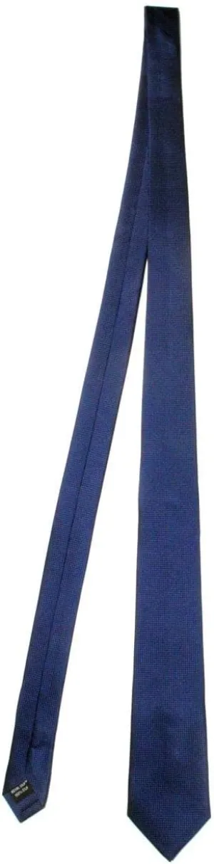 Luxury 2.5" Men's Navy Skinny Silk Tie - 34 momme Silk Jacquard - Premium Six-Ply Silk - 100% Silk Lining - Extra Long 60"