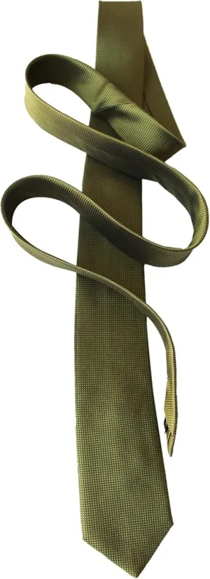 Luxury 2.5" Men's Olive Green Skinny Silk Tie - 34 momme Silk Jacquard - Premium Six-Ply Silk - 100% Silk Lining - Extra Long 60"