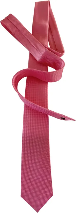 Luxury 2.5" Men's Pink Skinny Silk Tie - 34 momme Silk Jacquard - Premium Six-Ply Silk - 100% Silk Lining - Extra Long 60"