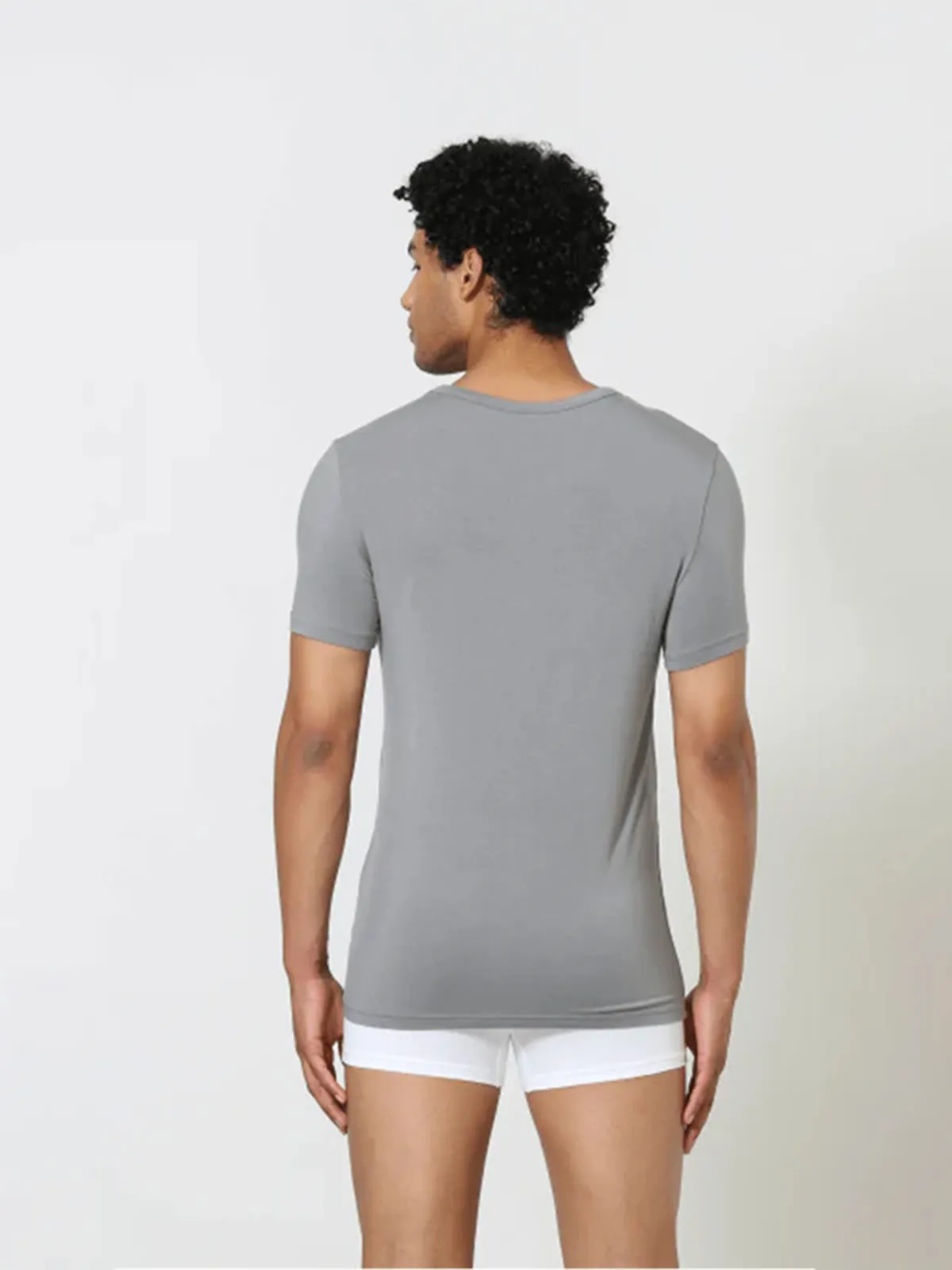 Luxury Modal Crew Neck Undershirt - Soft Grey