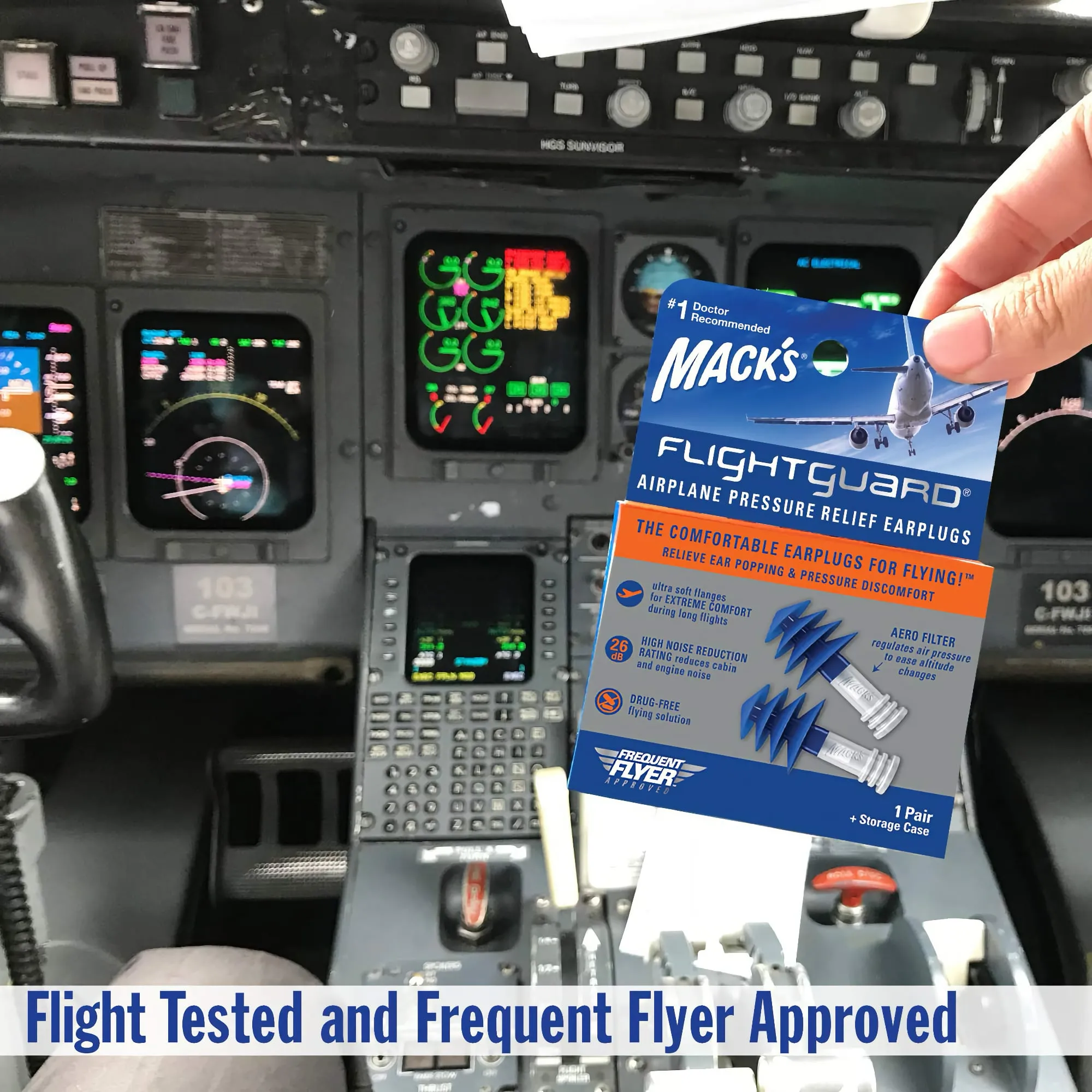 Mack's Flightguard Airplane Pressure Relief Earplugs