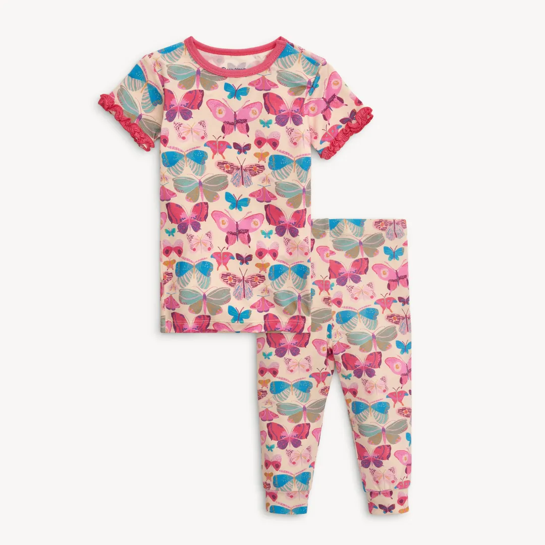 Magnetic Me Short Sleeve Ruffle Pajama Set / All A-Flutter