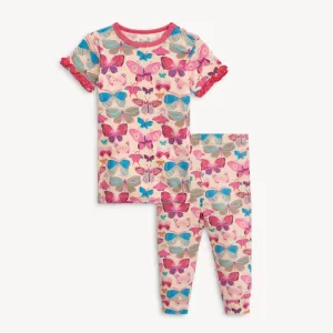Magnetic Me Short Sleeve Ruffle Pajama Set / All A-Flutter