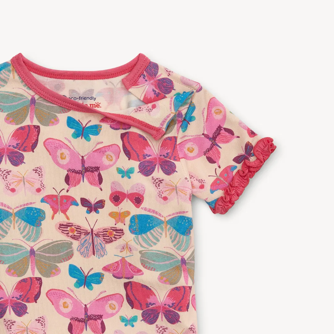 Magnetic Me Short Sleeve Ruffle Pajama Set / All A-Flutter