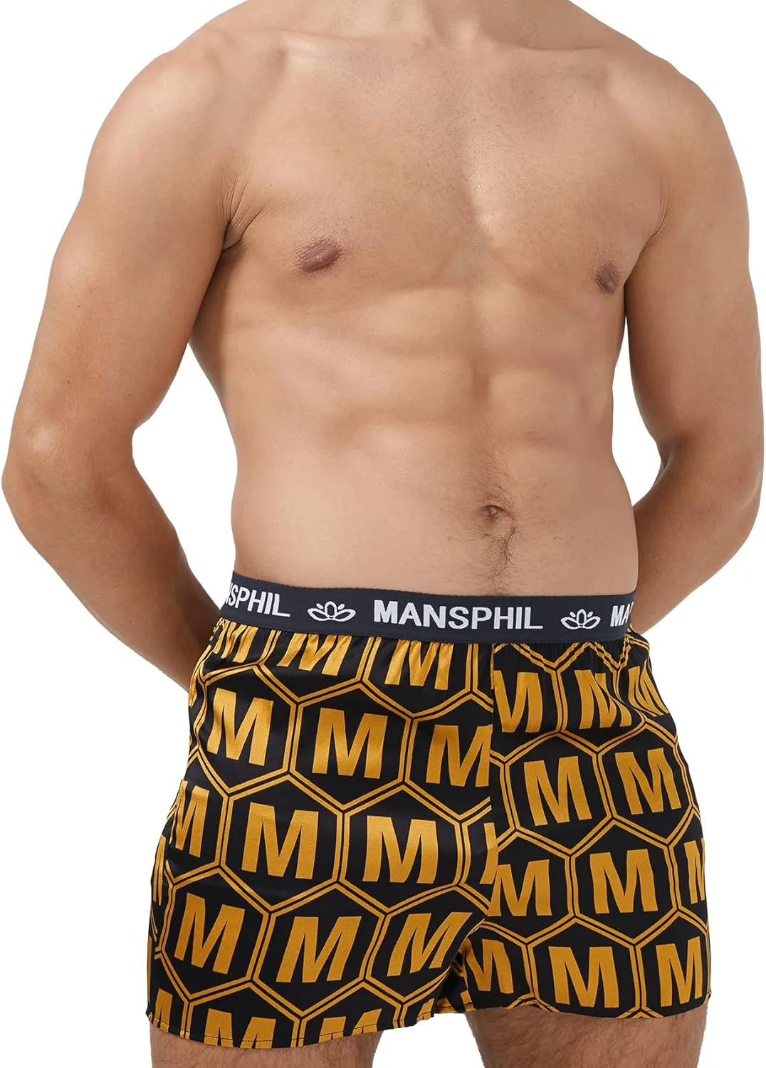 MANSPHIL Silk Boxer Shorts for Men, Grade 6A 100% Mulberry Silk
