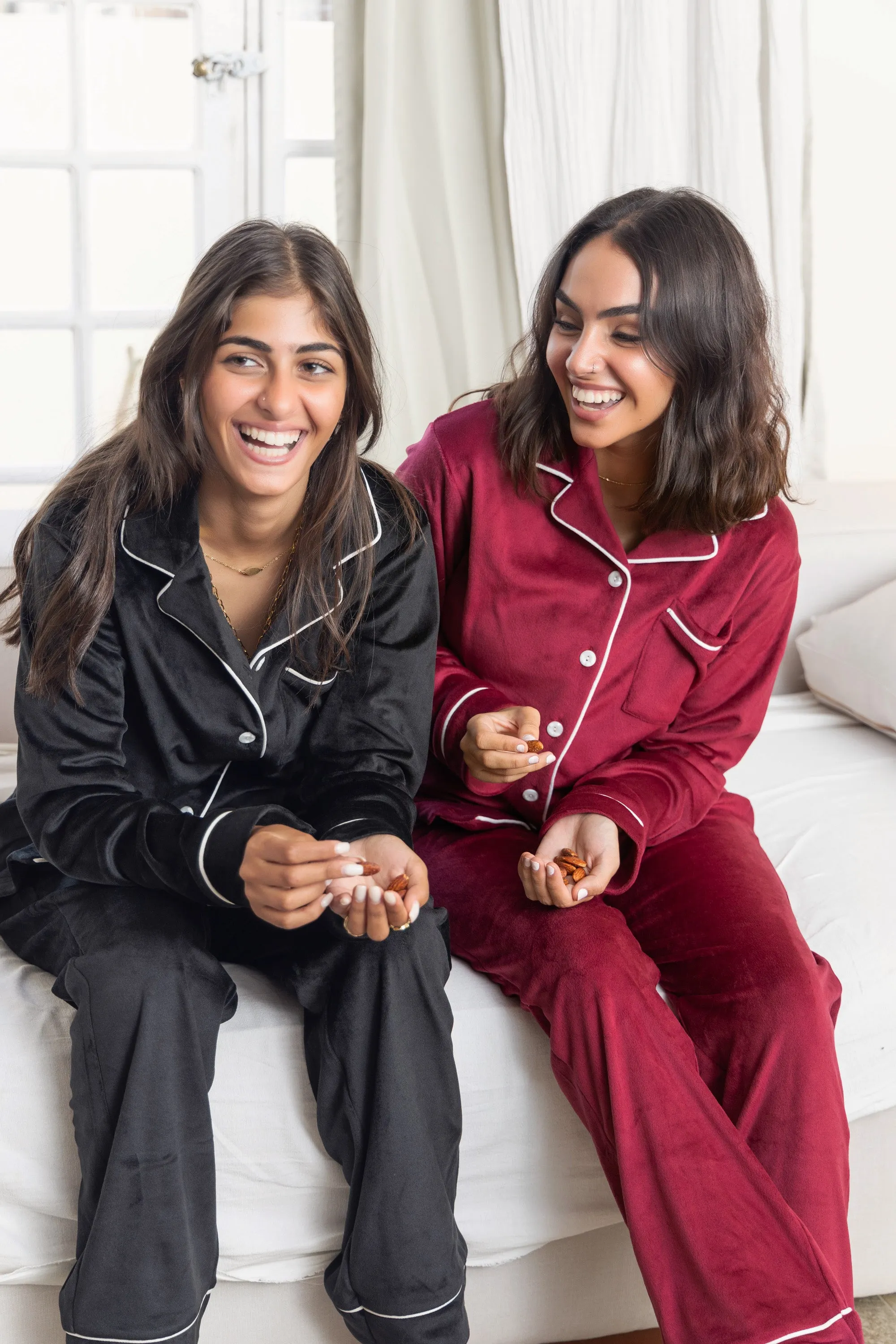 Maroon Plain Buttoned PJ