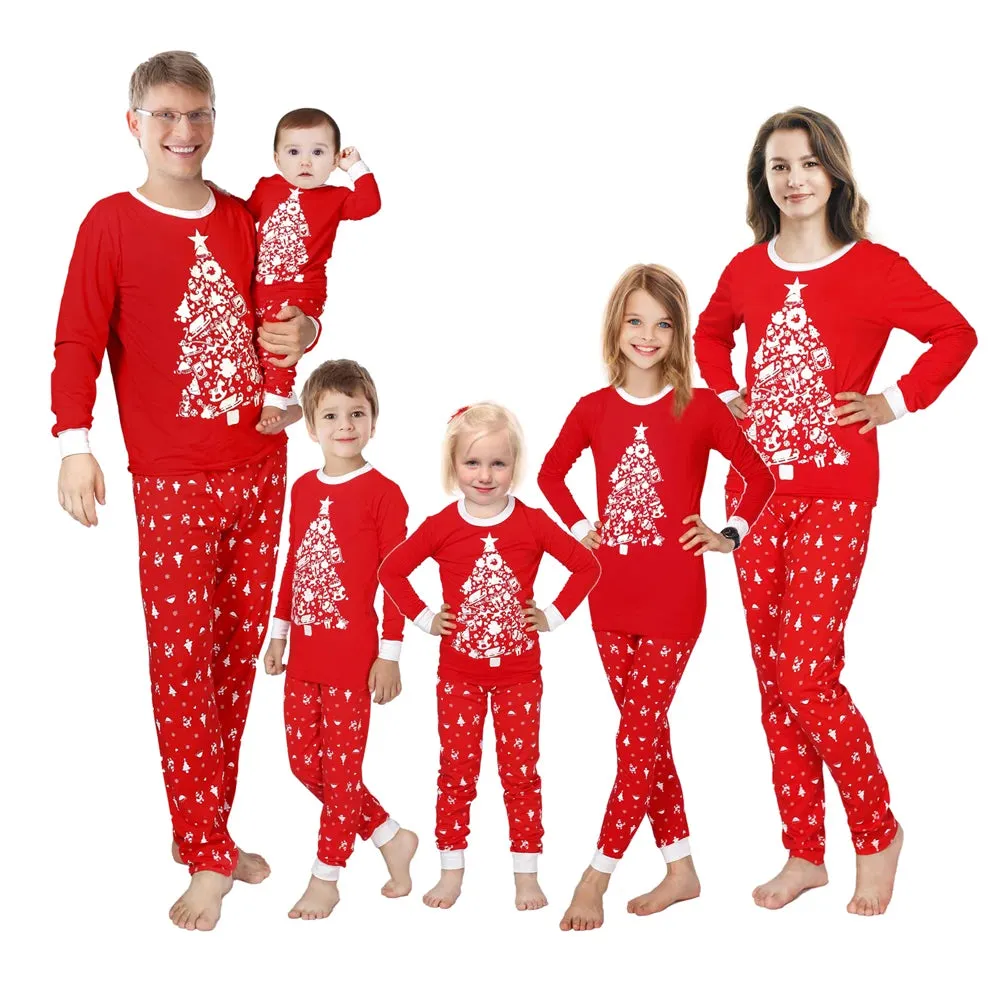 Matching Family Christmas Pajamas 100% Cotton - Striped Homewear