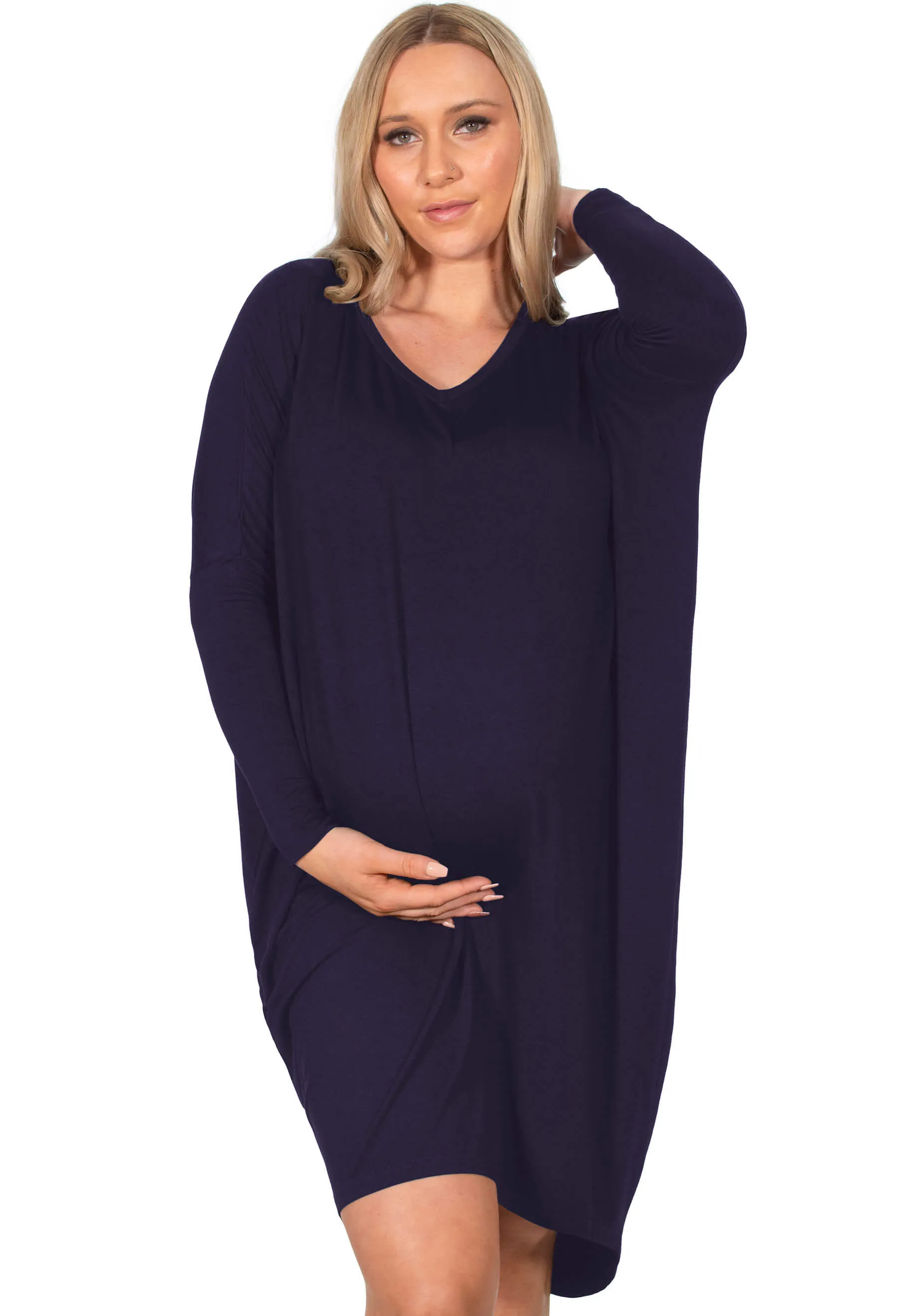 Maternity Bamboo Night Dress - 2 Pack