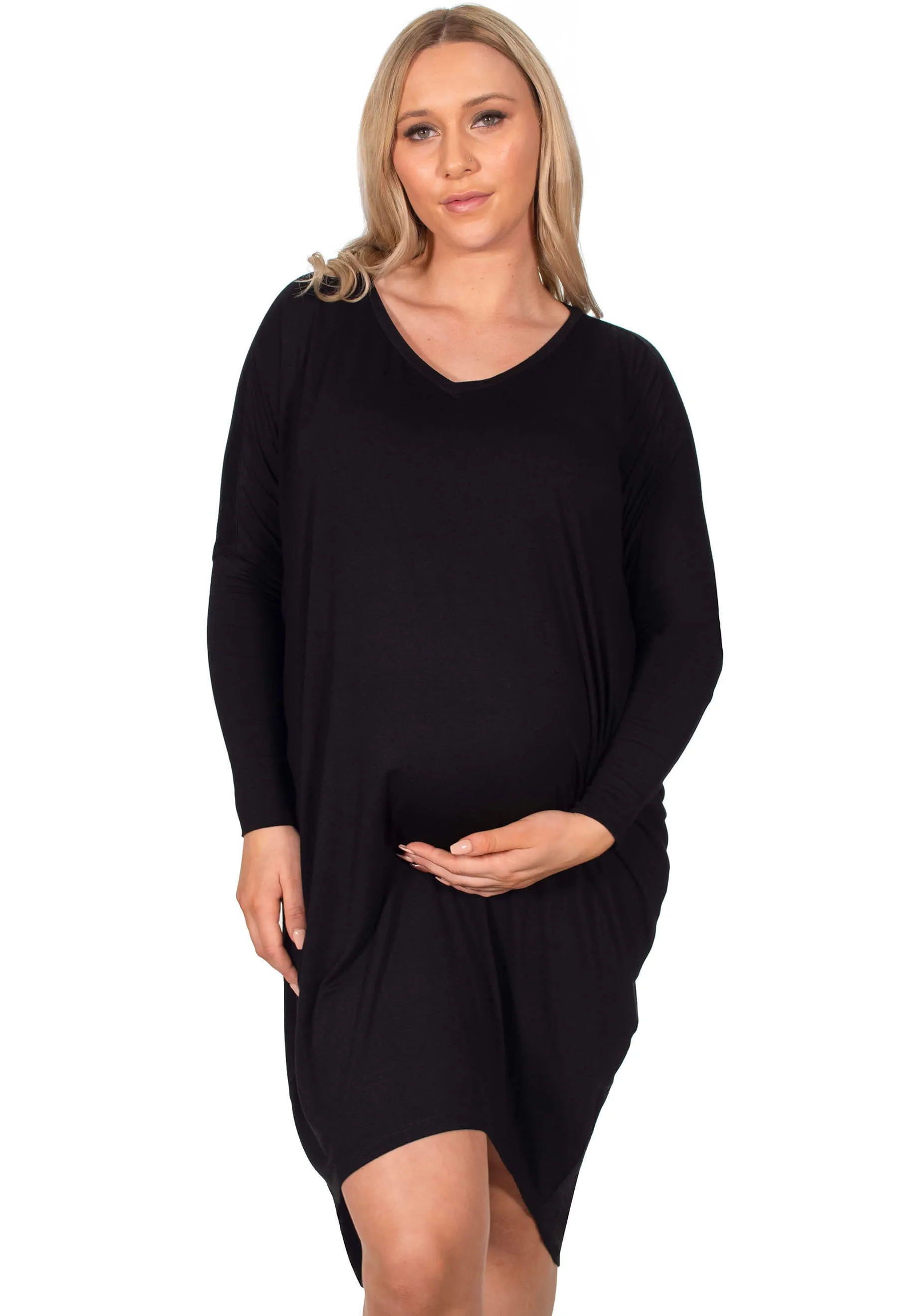 Maternity Bamboo Night Dress - 2 Pack